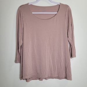 Pure J.Jill Supersoft ‎ 3/4 Sleeve Elliptical Modal Rayon Blend Tee Size S